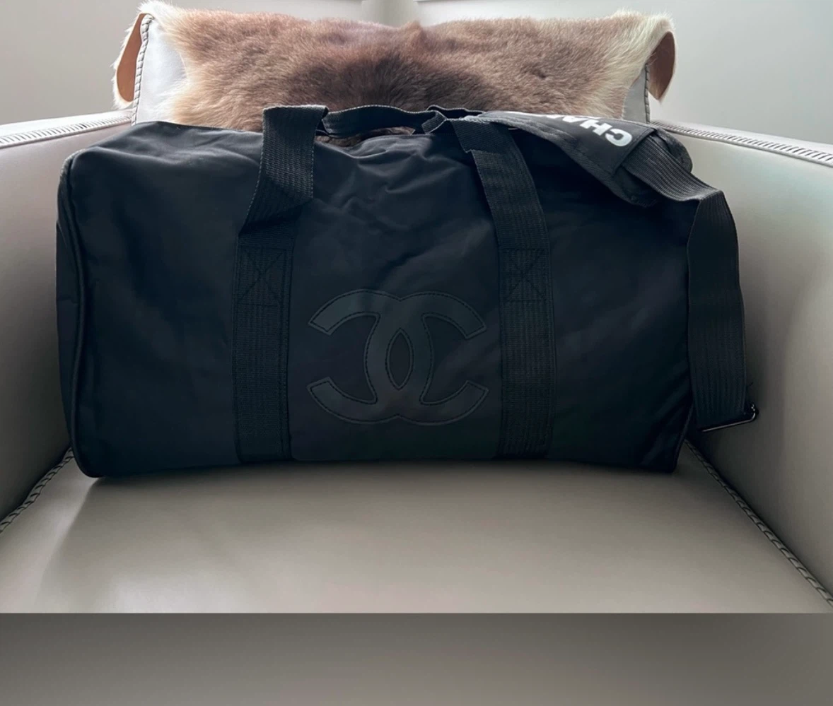 Chanel Paris Black Duffle/Gym Bag