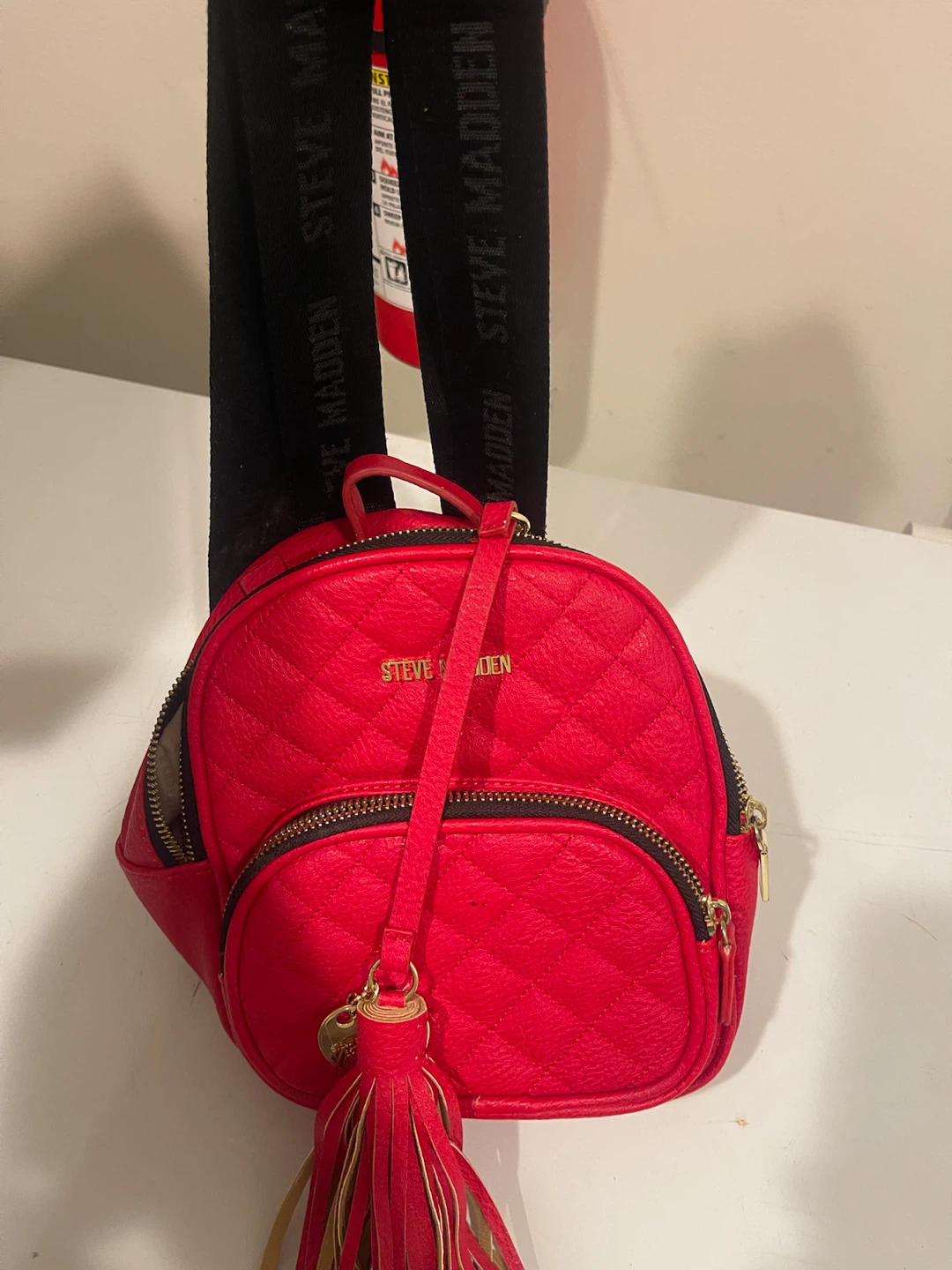 Steve Madden Quilted Red Mini Backpack - photo 5