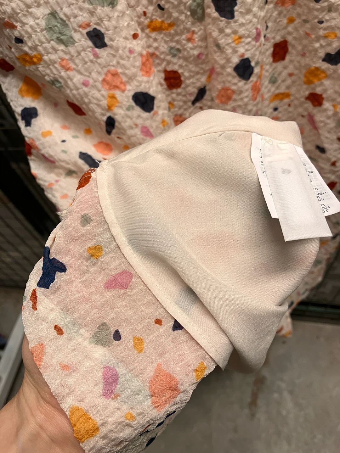 Madewell Cream Terrazzo Print Dress with Cap Sleeves - photo 5