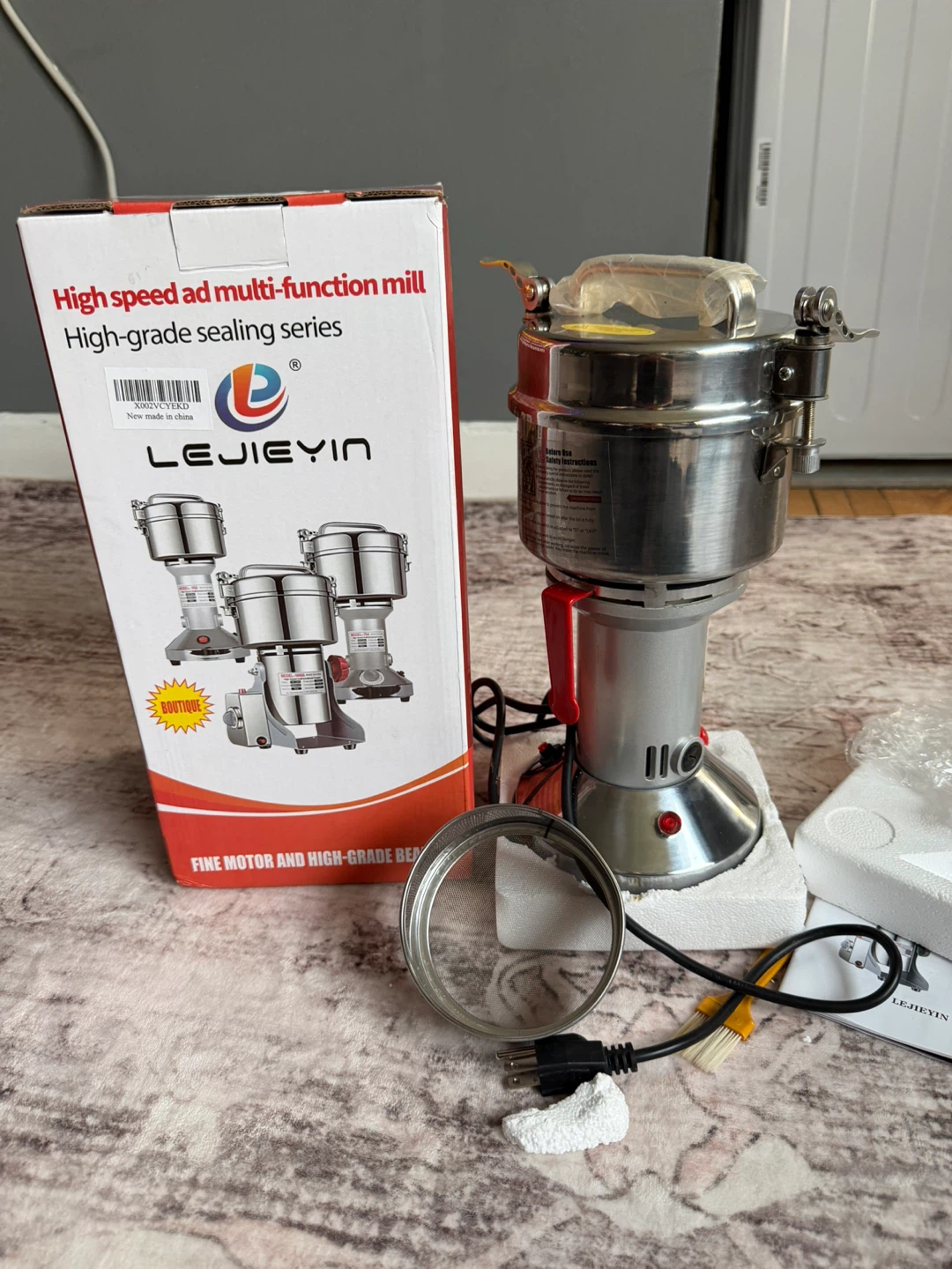 Grain Mill Grinder 750g High Speed Electric Stainless Steel