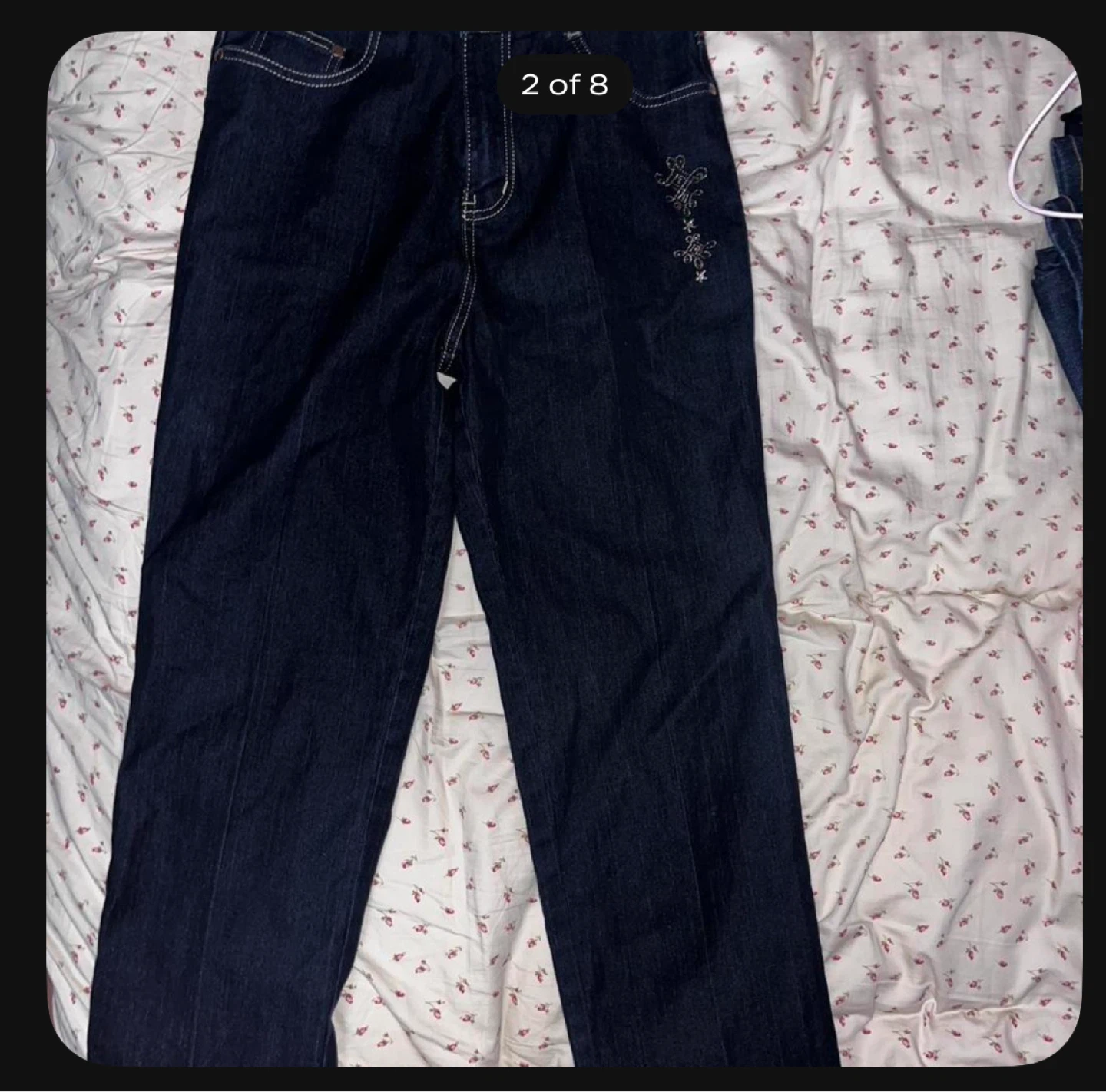 Asian Y2K jeans with embroidery - photo 2
