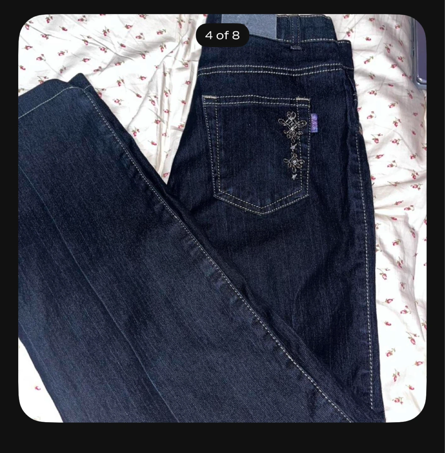 Asian Y2K jeans with embroidery - photo 4