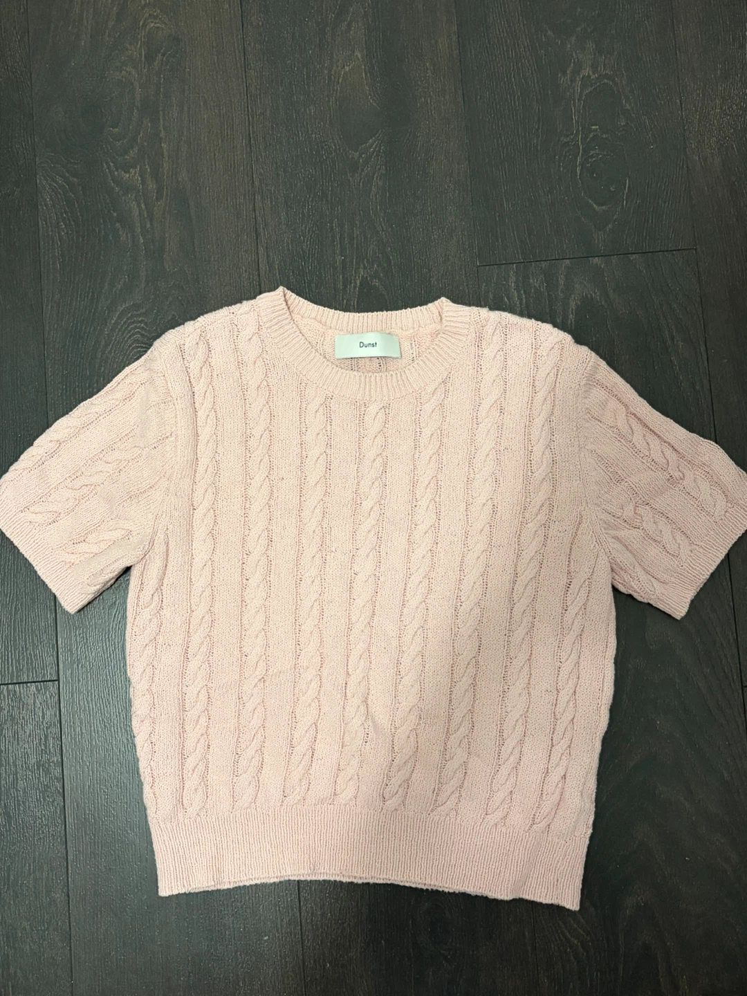 Korean Dunst Cable Knit Short Sleeve Sweater