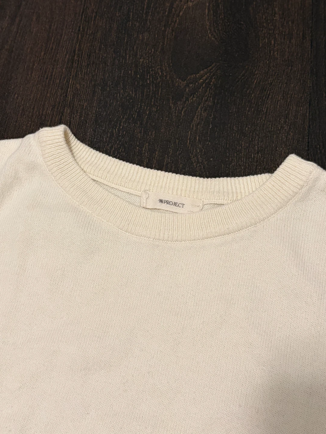 Korean 98 Project Cream Short Sleeve Knit Top - photo 2