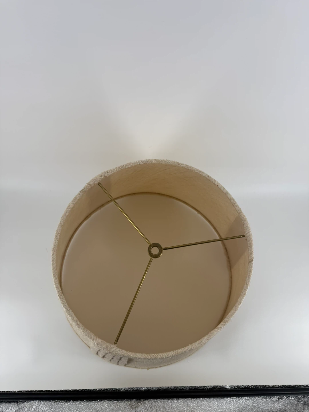 Large Beige Textured Lampshade with Pleated Detail - photo 4