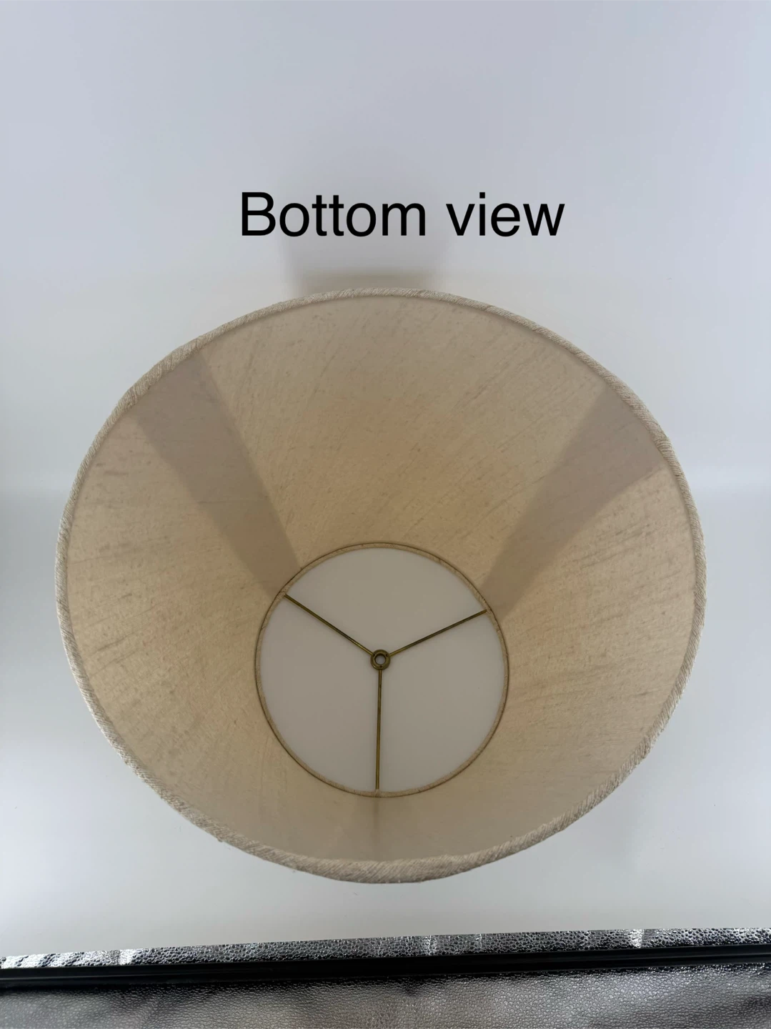 Large Beige Textured Lampshade with Pleated Detail - photo 5