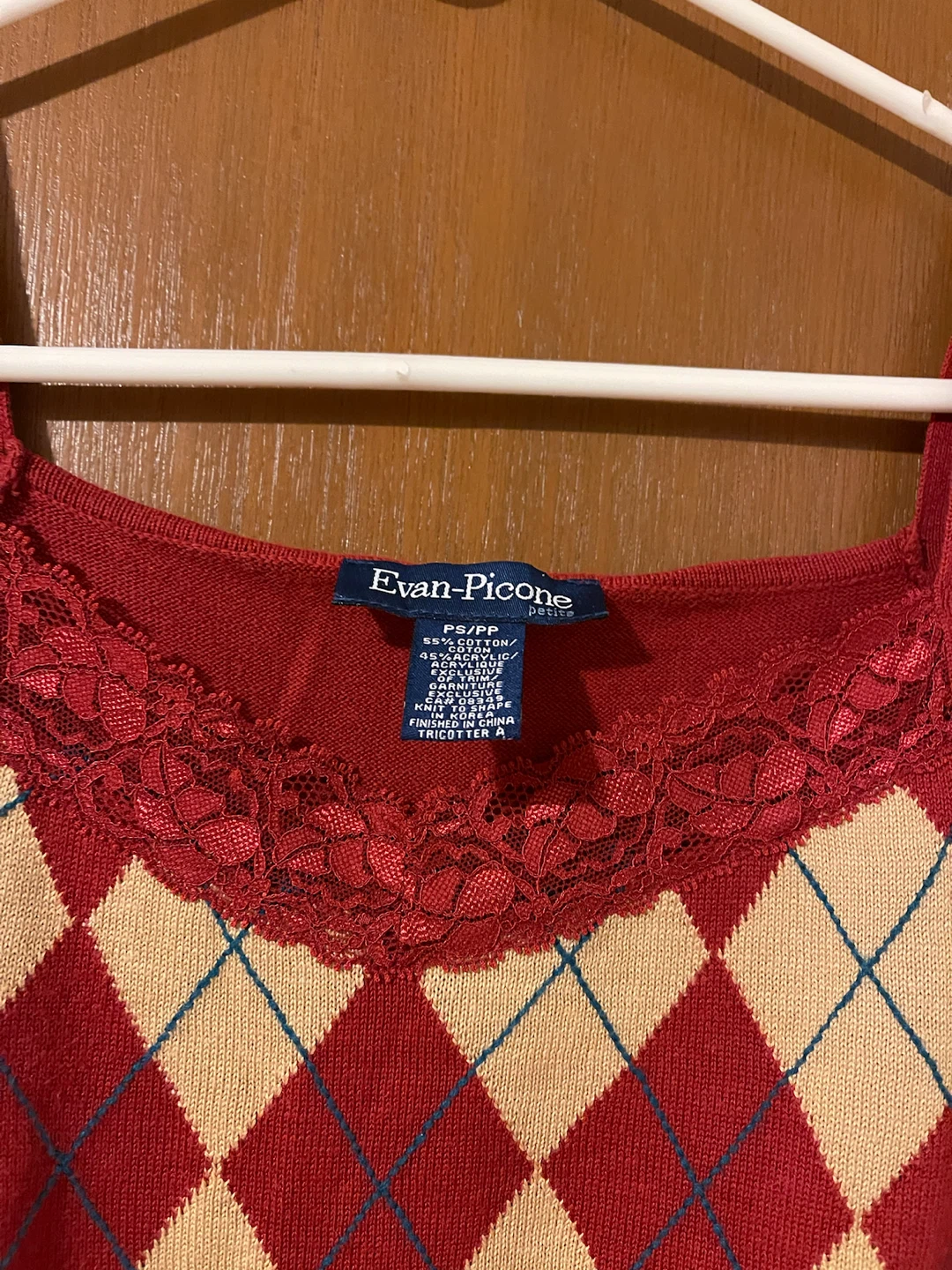 Evan-Picone Petite Argyle Tank Top - photo 2