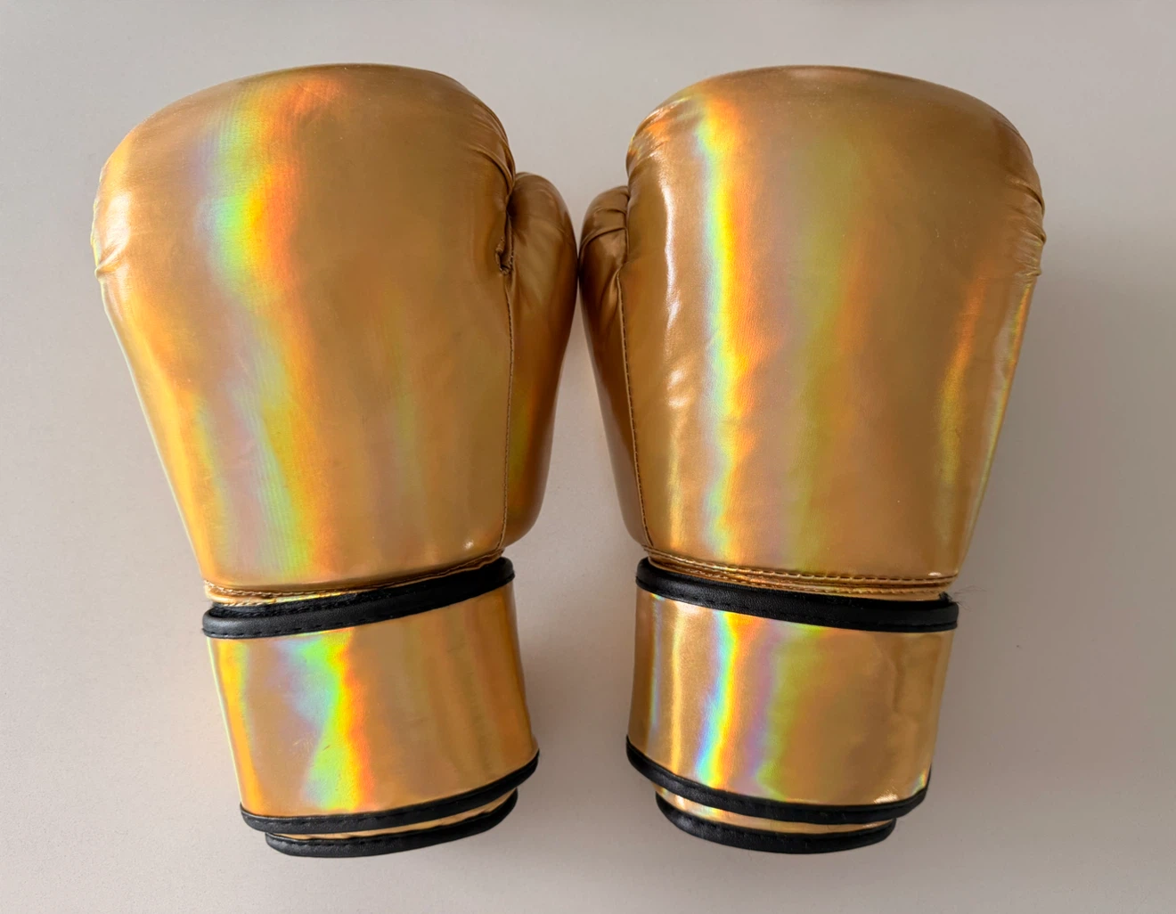 10oz Holographic Gold Boxing Gloves