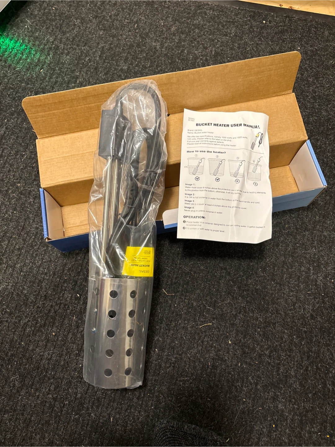 GESAIL 1500W Electric Bucket Water Heater - photo 2