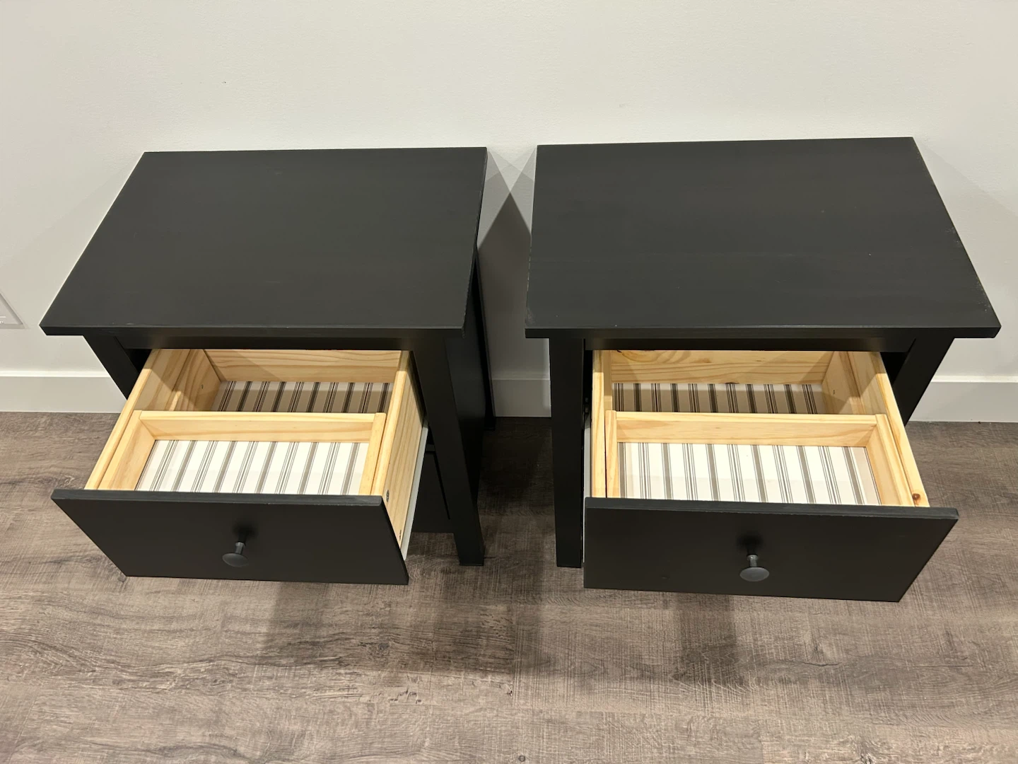 pair of IKEA Wooden nightstands in black brown - photo 2
