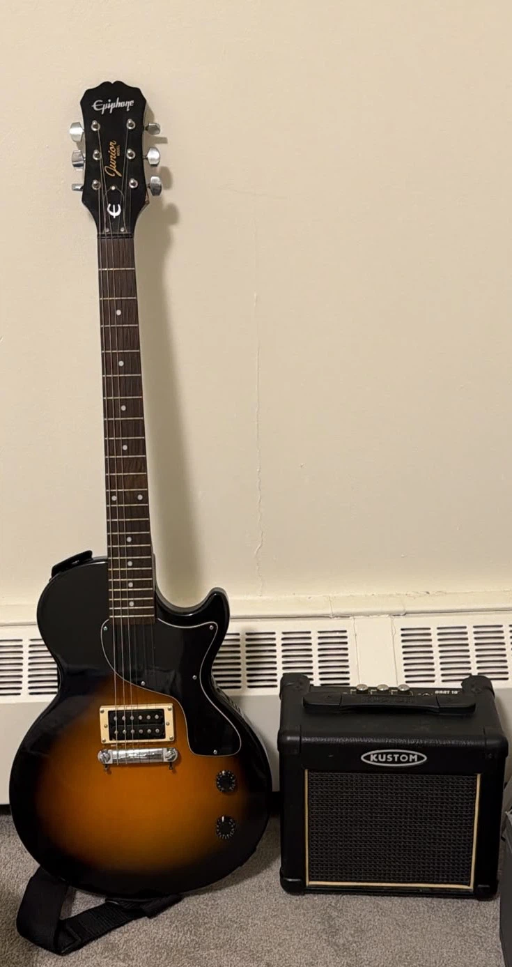 Epiphone Les Paul Junior Guitar and Kustom Amp