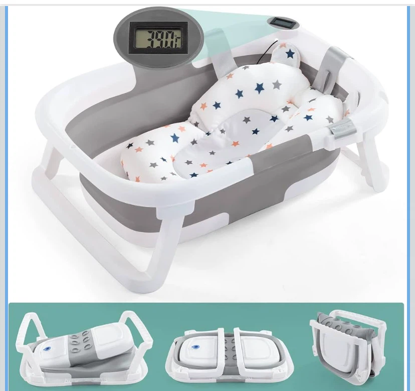 Foldable Baby Bathtub with Temperature Display