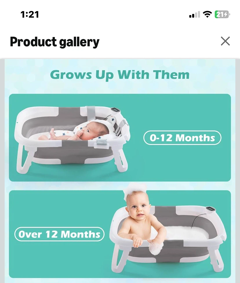 Foldable Baby Bathtub with Temperature Display - photo 3