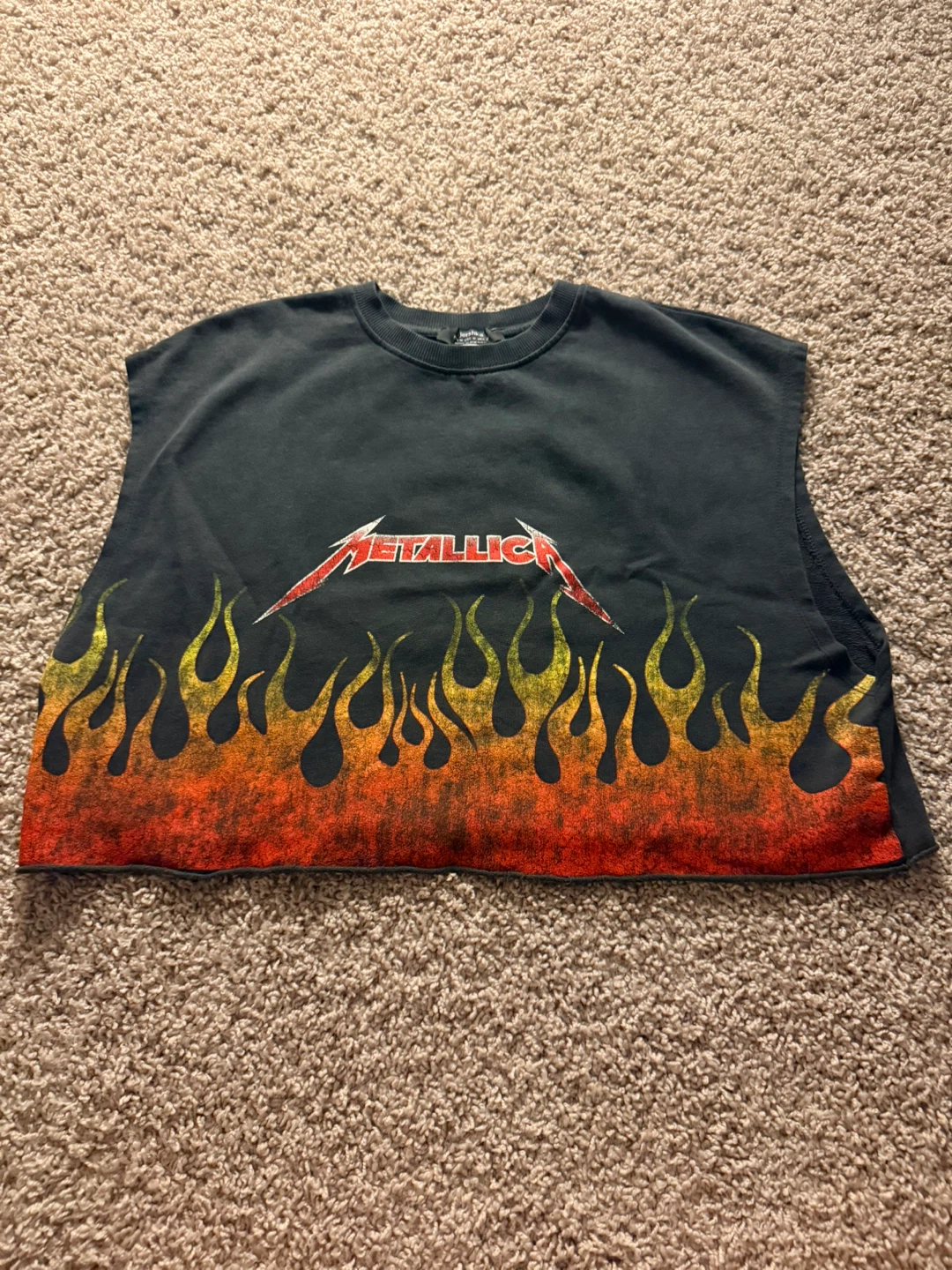 Bershka Metallica Flame Sleeveless Top