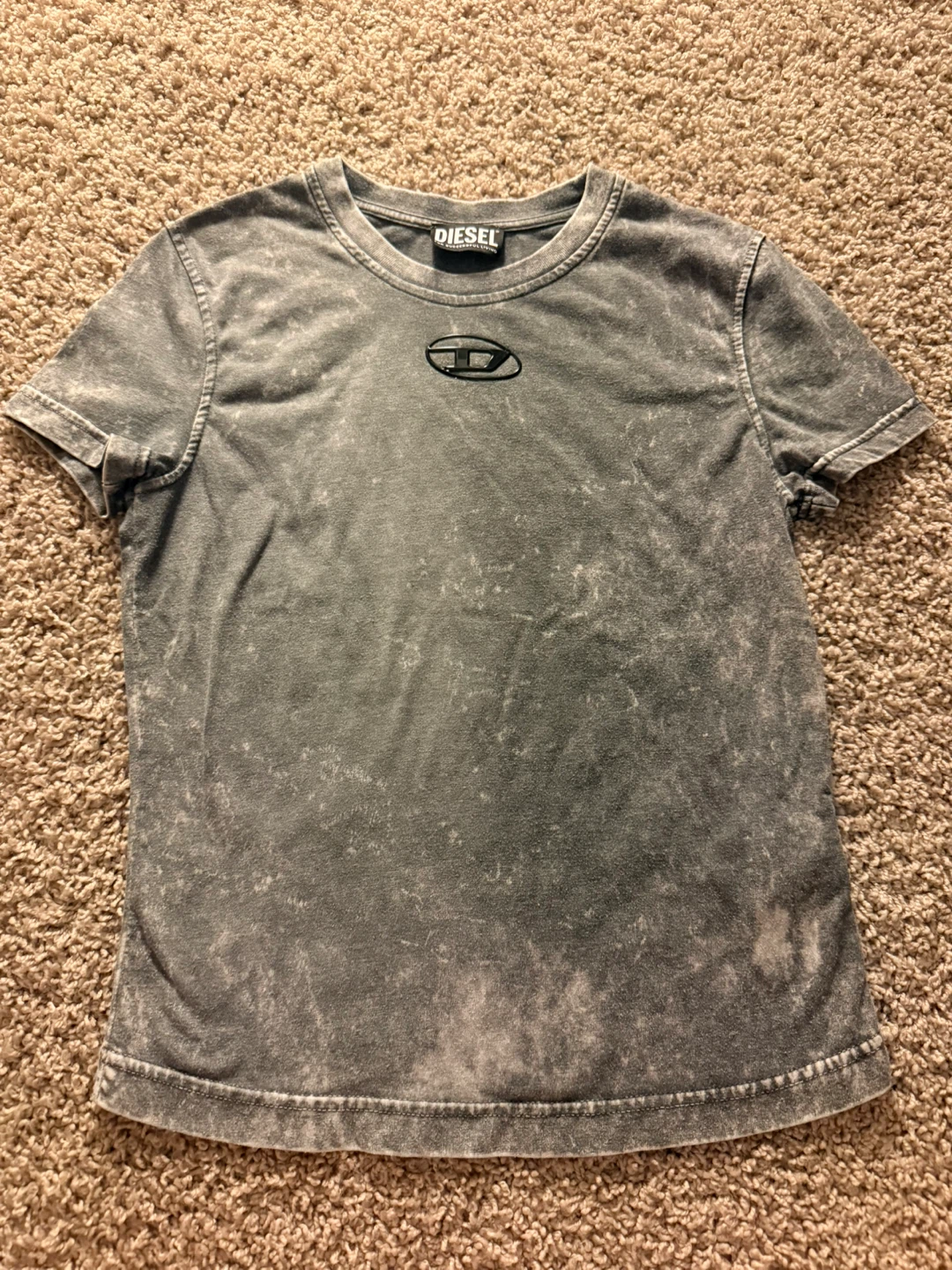 Diesel T-Shirt Grey Acid Wash