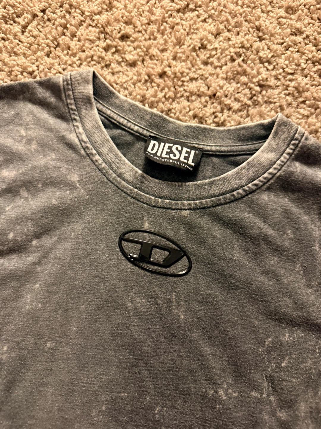 Diesel T-Shirt Grey Acid Wash - photo 2