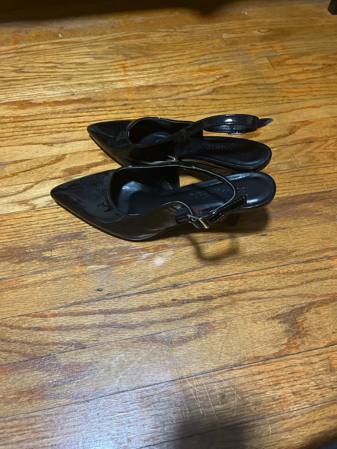 Black Patent Slingback Heels