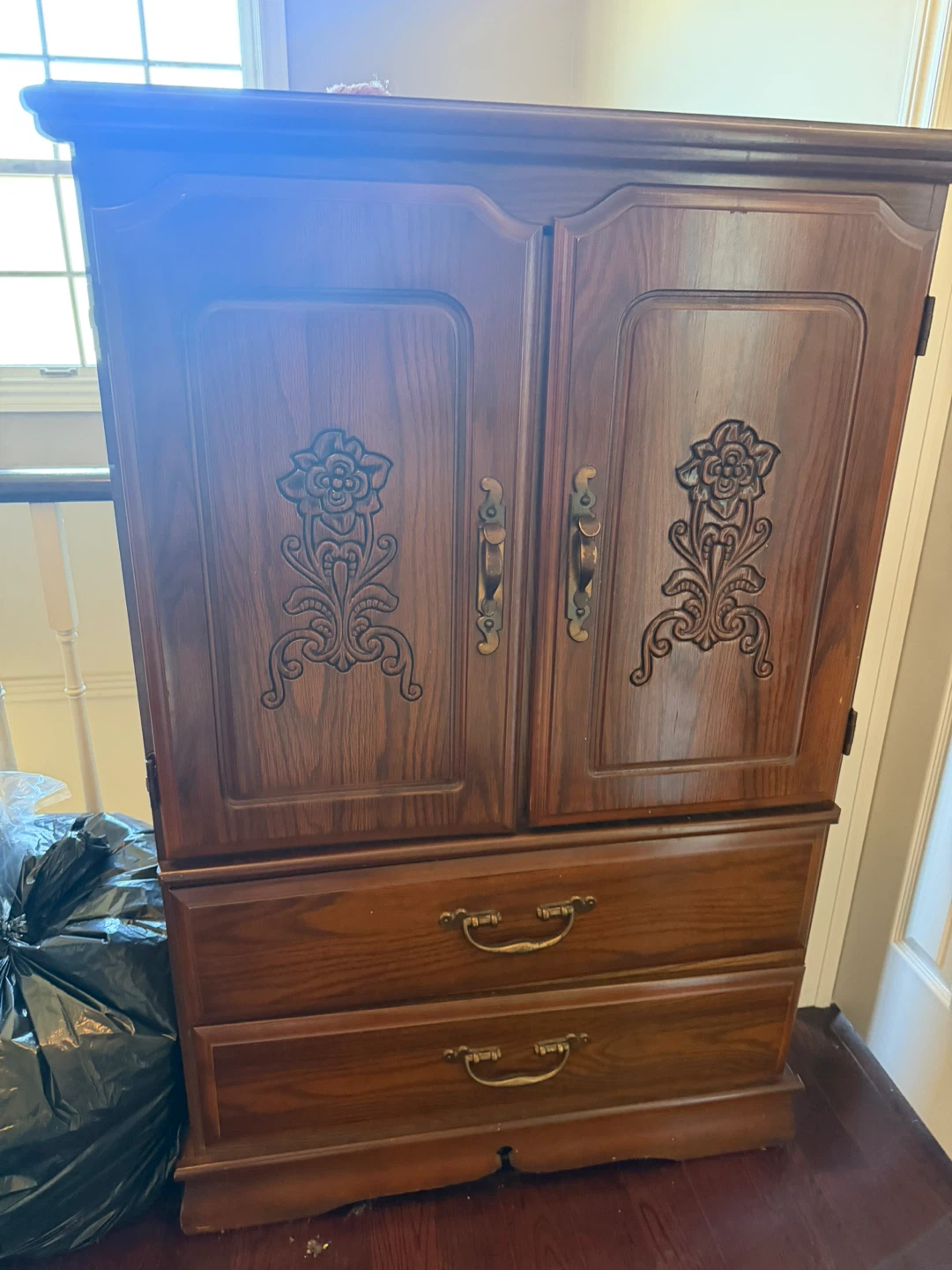 Vintage Wooden Dresser and Armoire Set