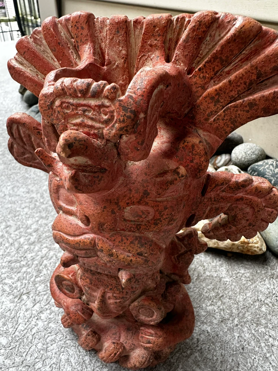 RARE Aztec Style Red Clay Statue - photo 4