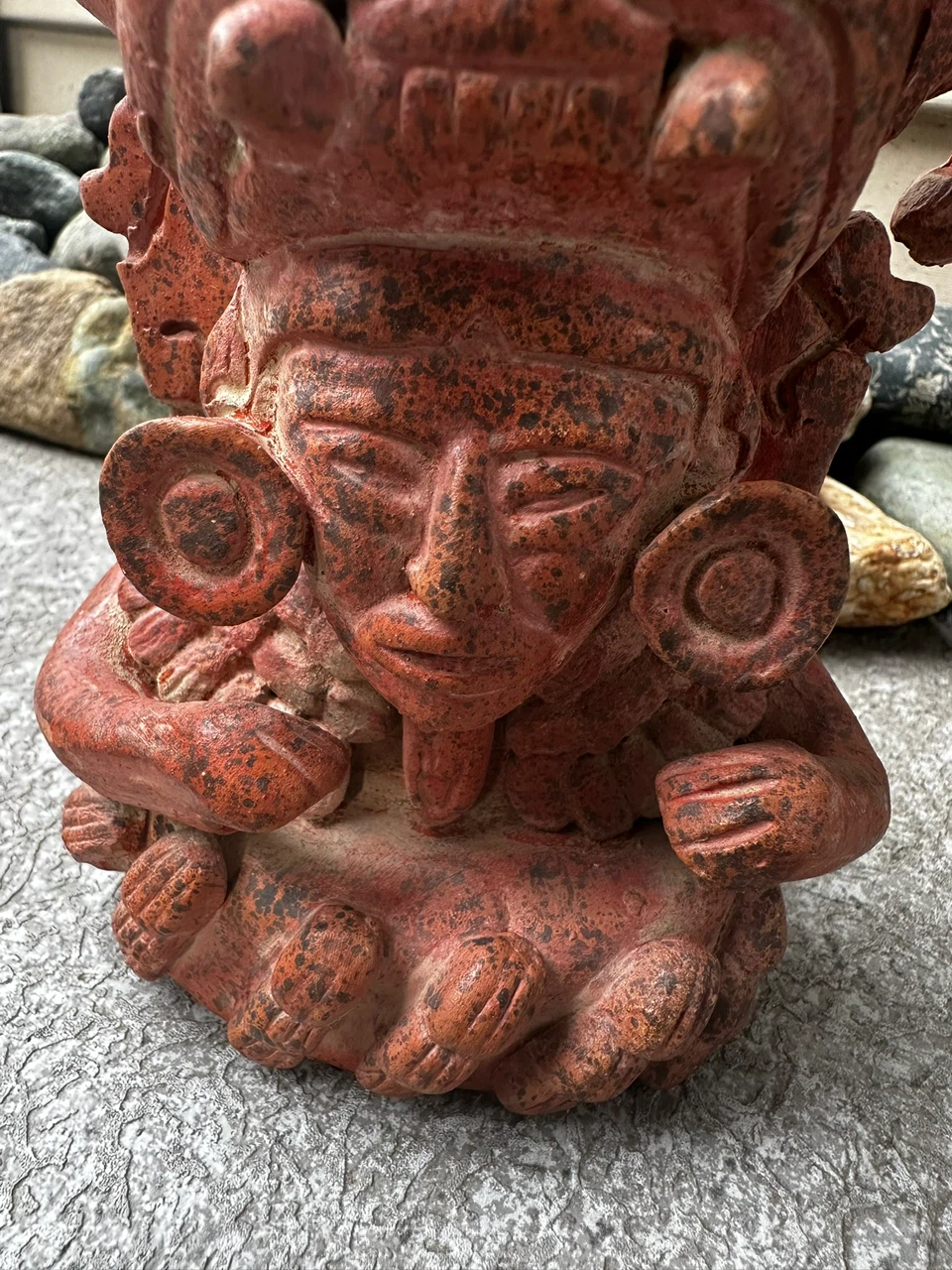 RARE Aztec Style Red Clay Statue - photo 5
