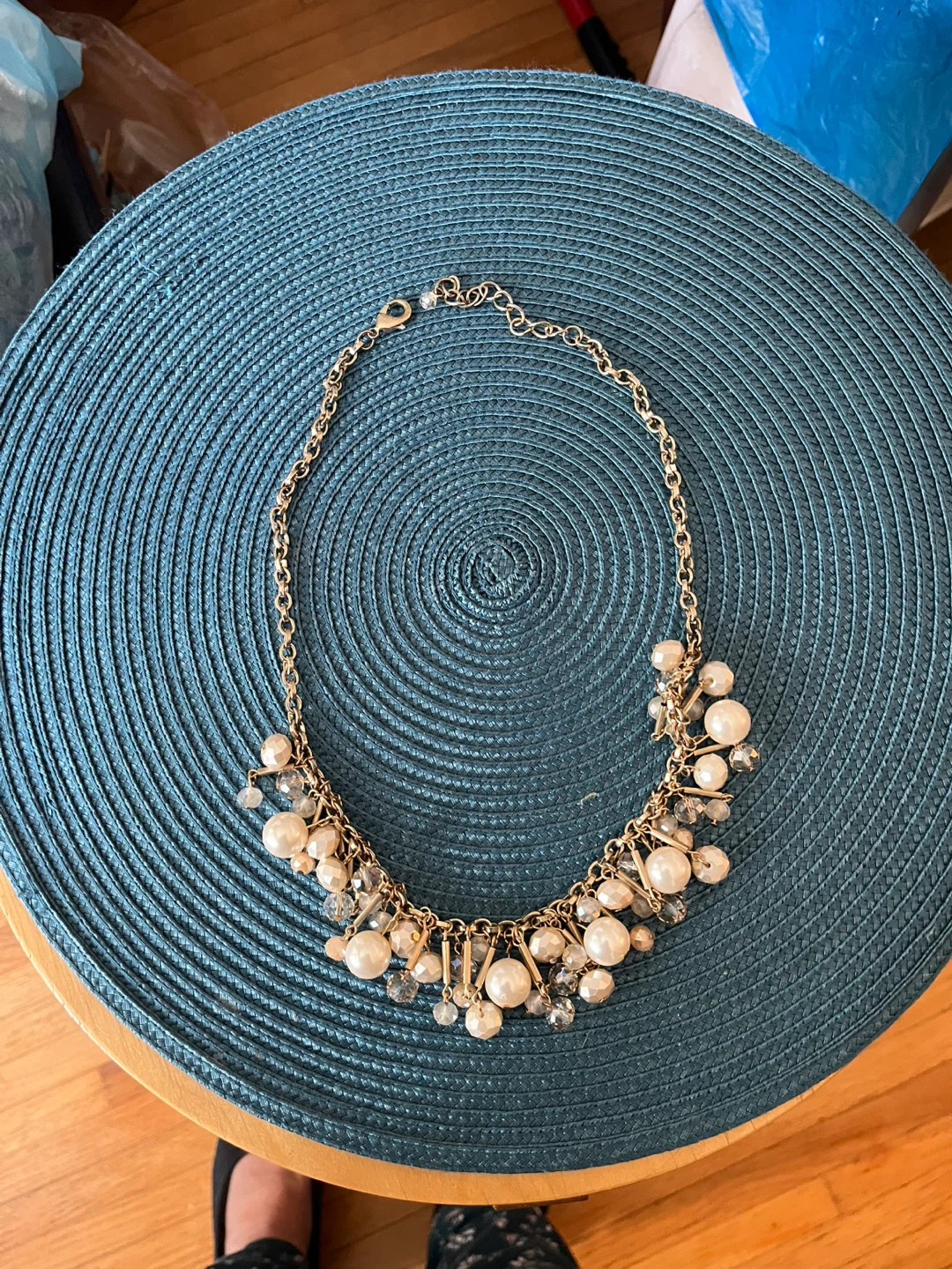 Statement Necklace with Faux Pearls and Crystals - photo 3
