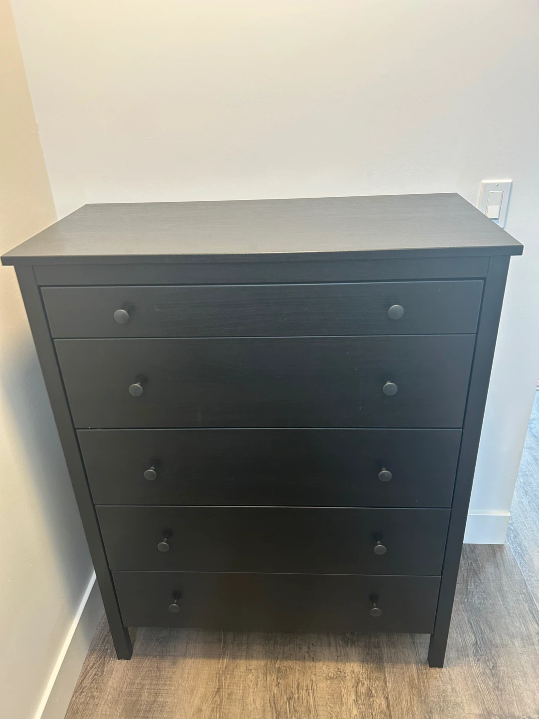 IKEA black dresser with 5 drawers