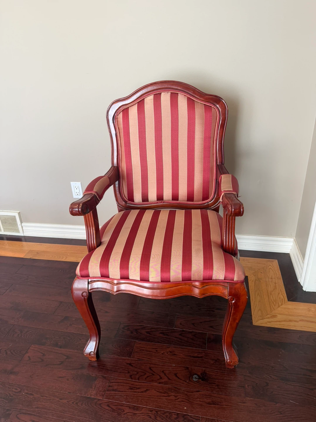 Vintage Striped Accent Chair