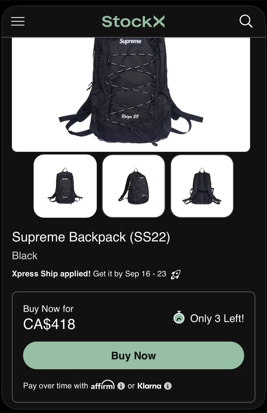 AUTHENTICATED Supreme SS22 Reign 23 Backpack - photo 2