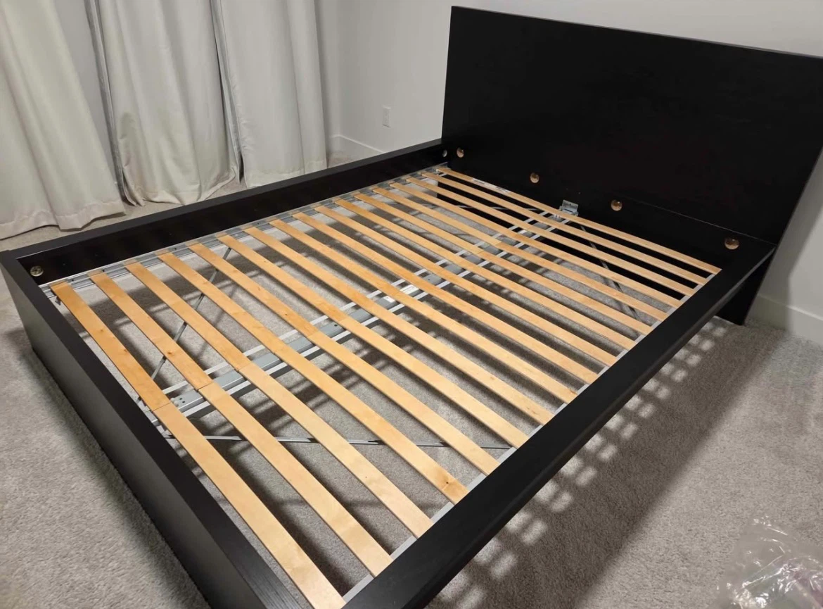 IKEA Queen bed frame black brown