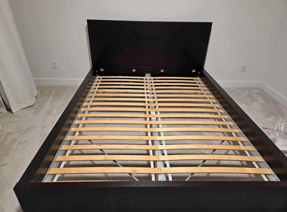 IKEA Queen bed frame black brown - photo 3