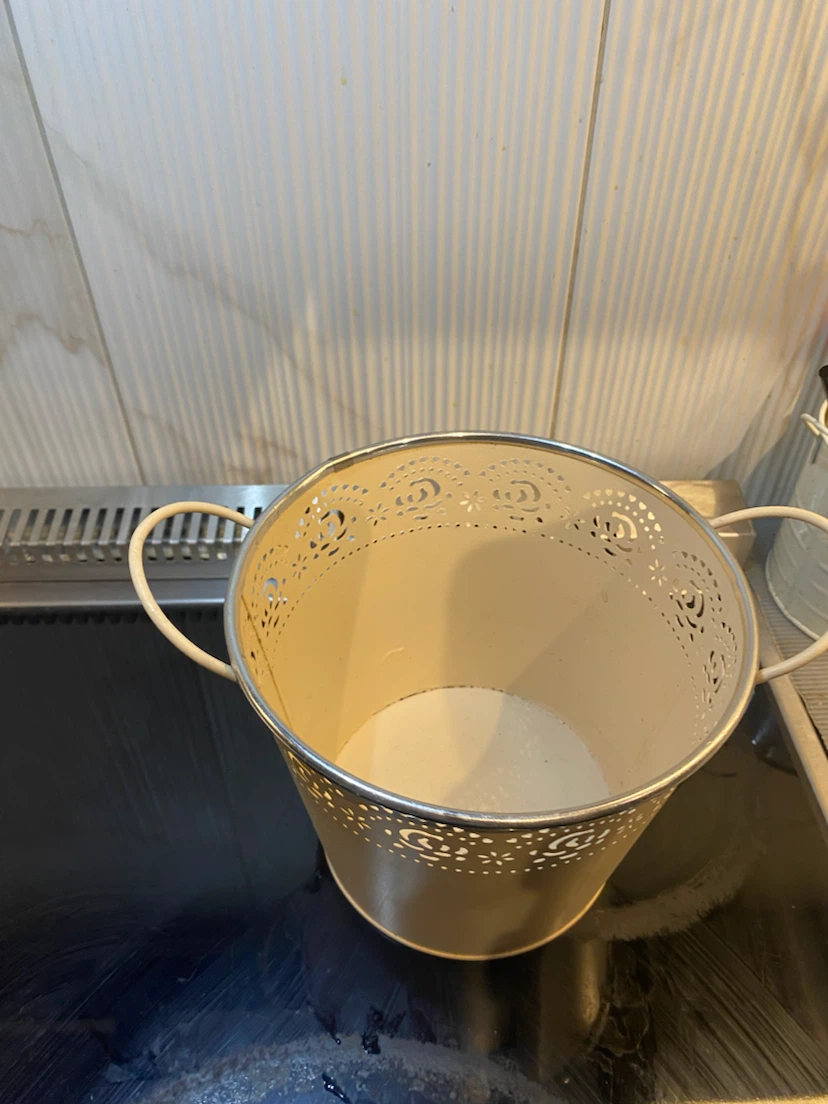 Planter Cream Decorative Metal with Handles - photo 2