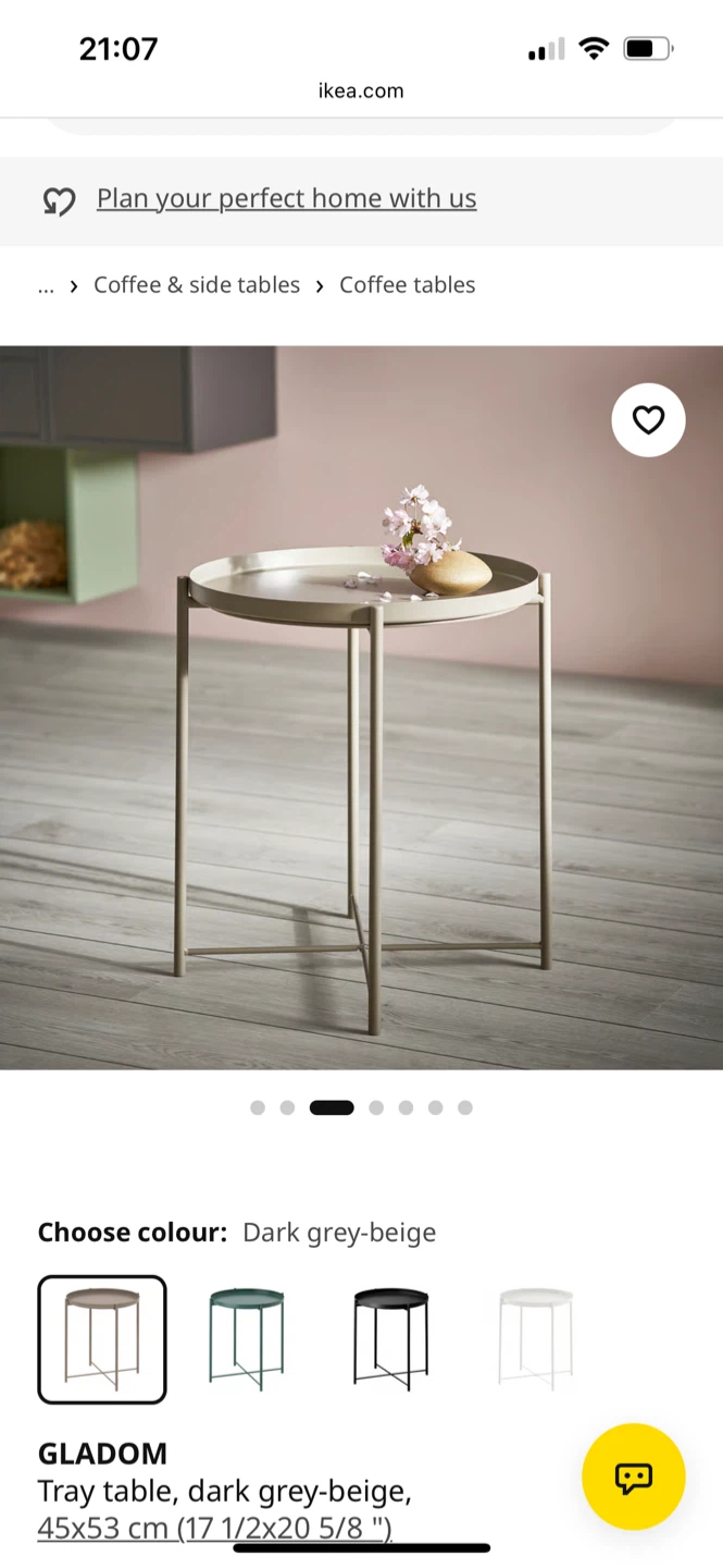 IKEA Gladom Tray Table, Dark Grey-Beige