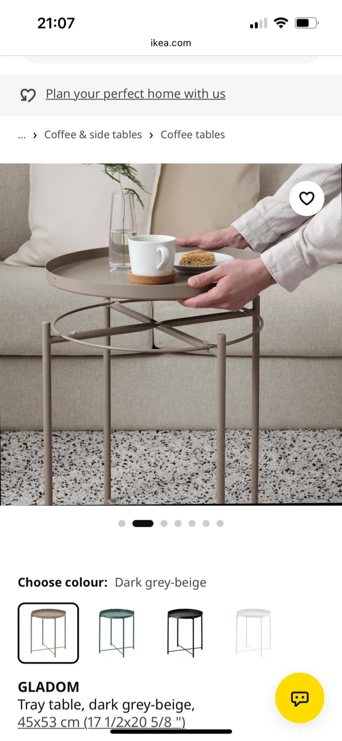 IKEA Gladom Tray Table, Dark Grey-Beige - photo 2