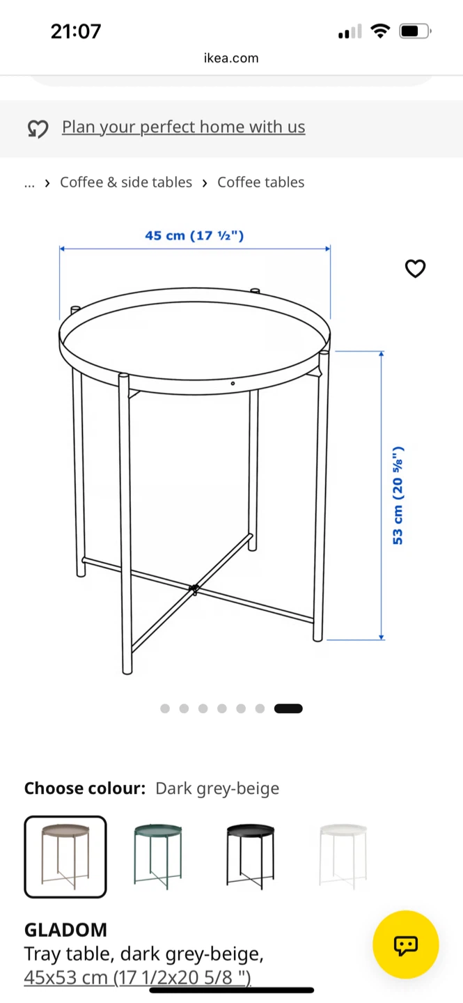 IKEA Gladom Tray Table, Dark Grey-Beige - photo 4