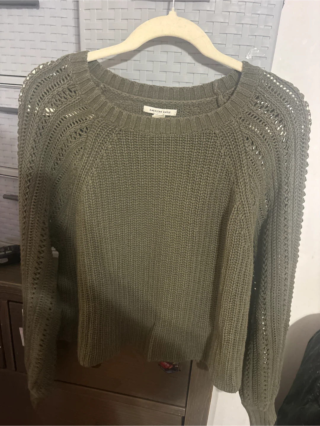 American Eagle Olive Green Knit Sweater