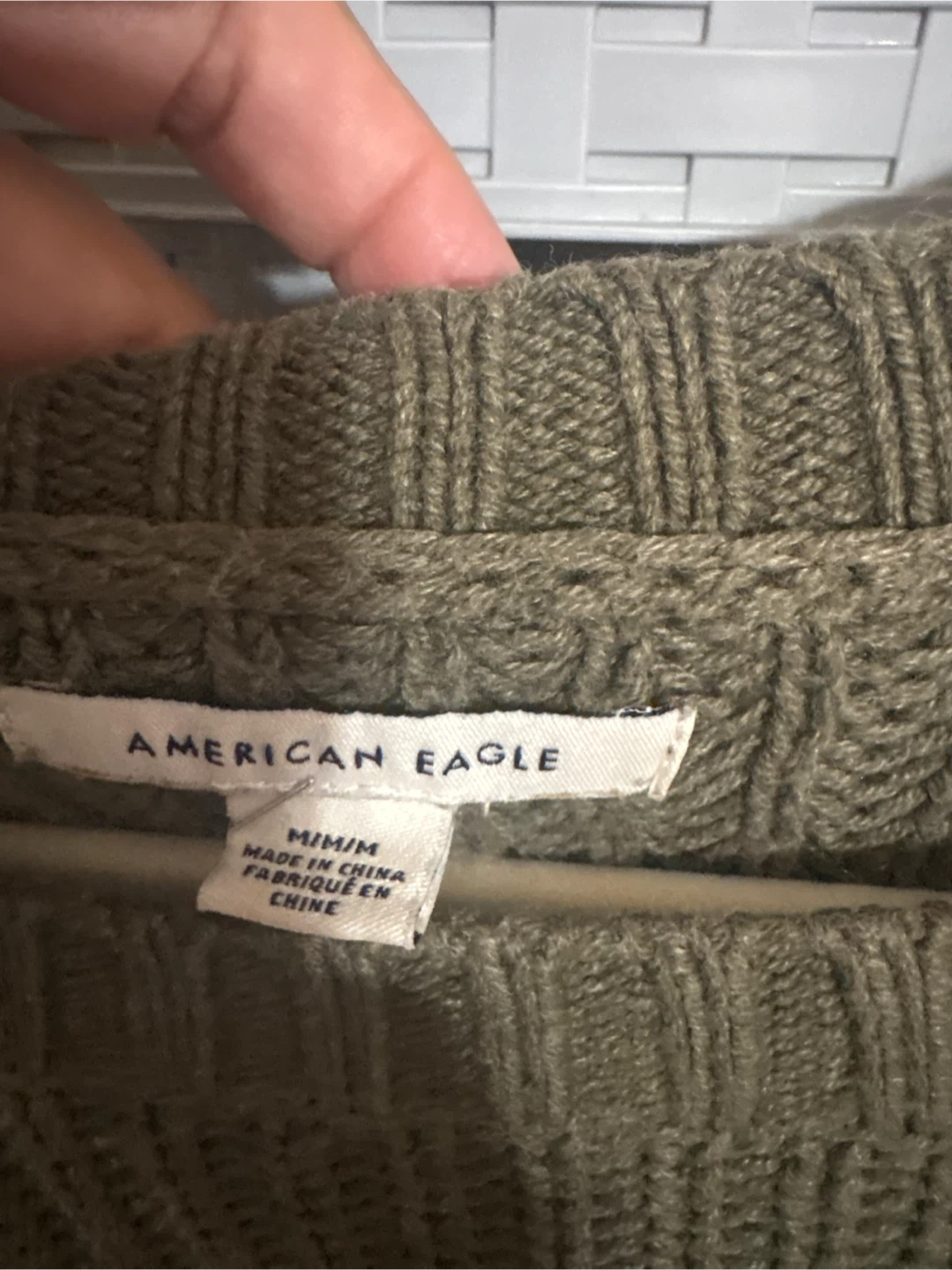 American Eagle Olive Green Knit Sweater - photo 3