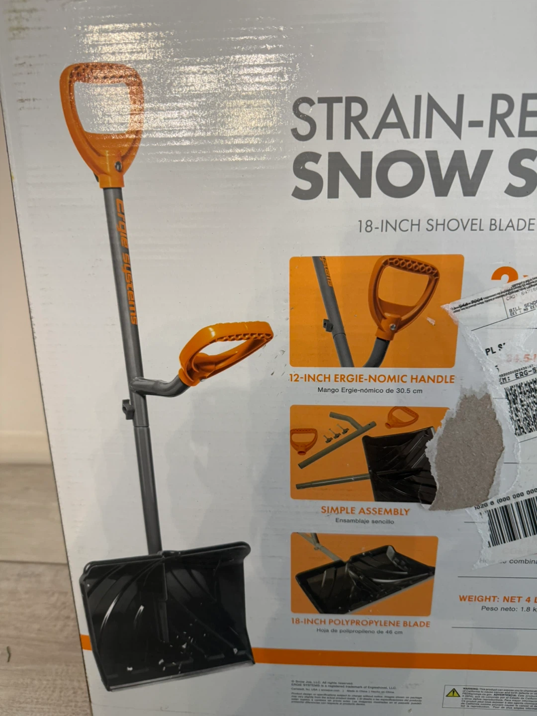 Ergie Systems Strain-Reducing Snow Shovel - photo 3