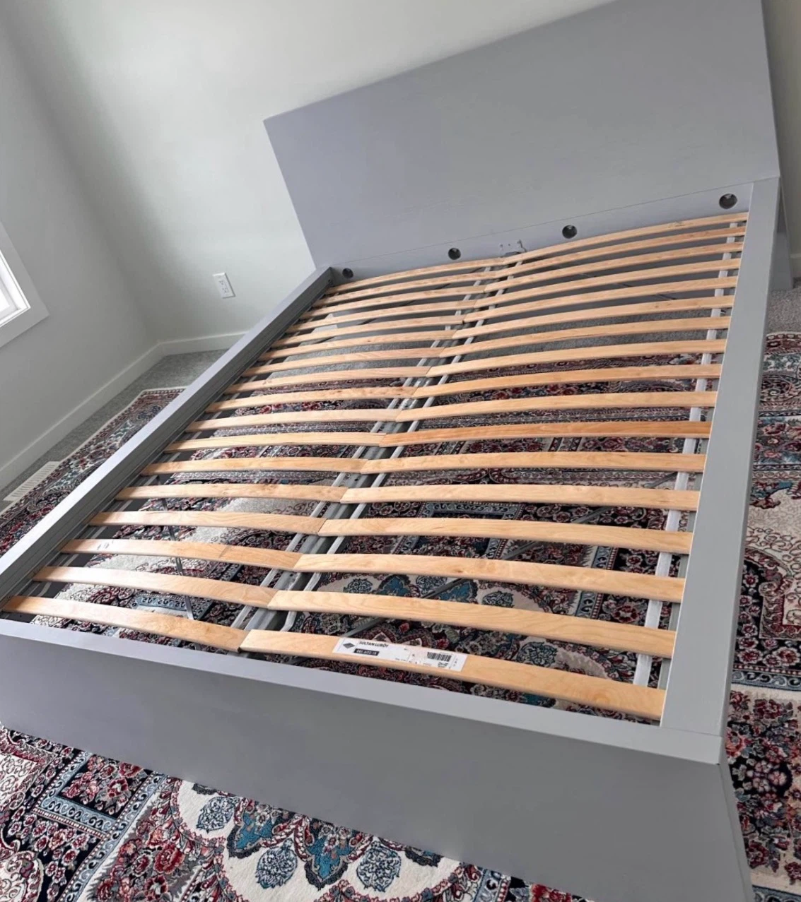 IKEA King size bed frame light grey colour - photo 2