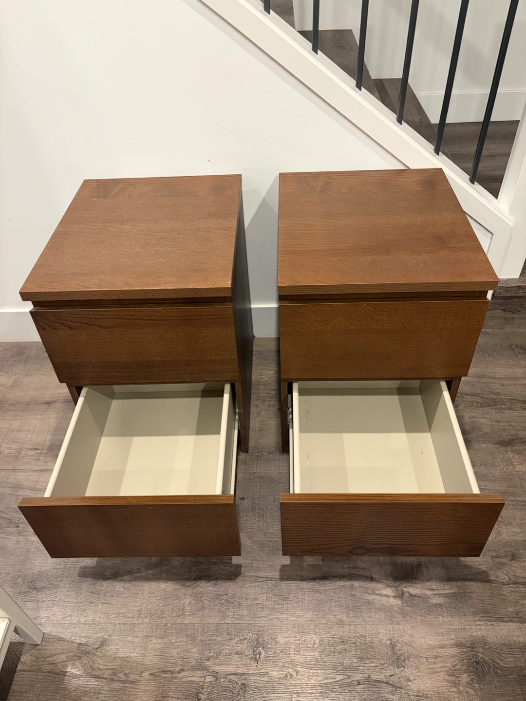 pair of IKEA nightstands in brown - photo 3