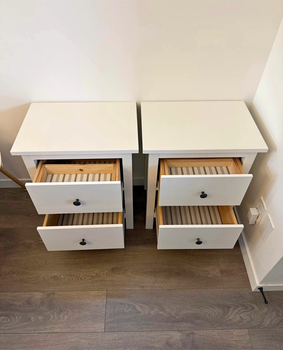 pair of IKEA nightstands in white - photo 2