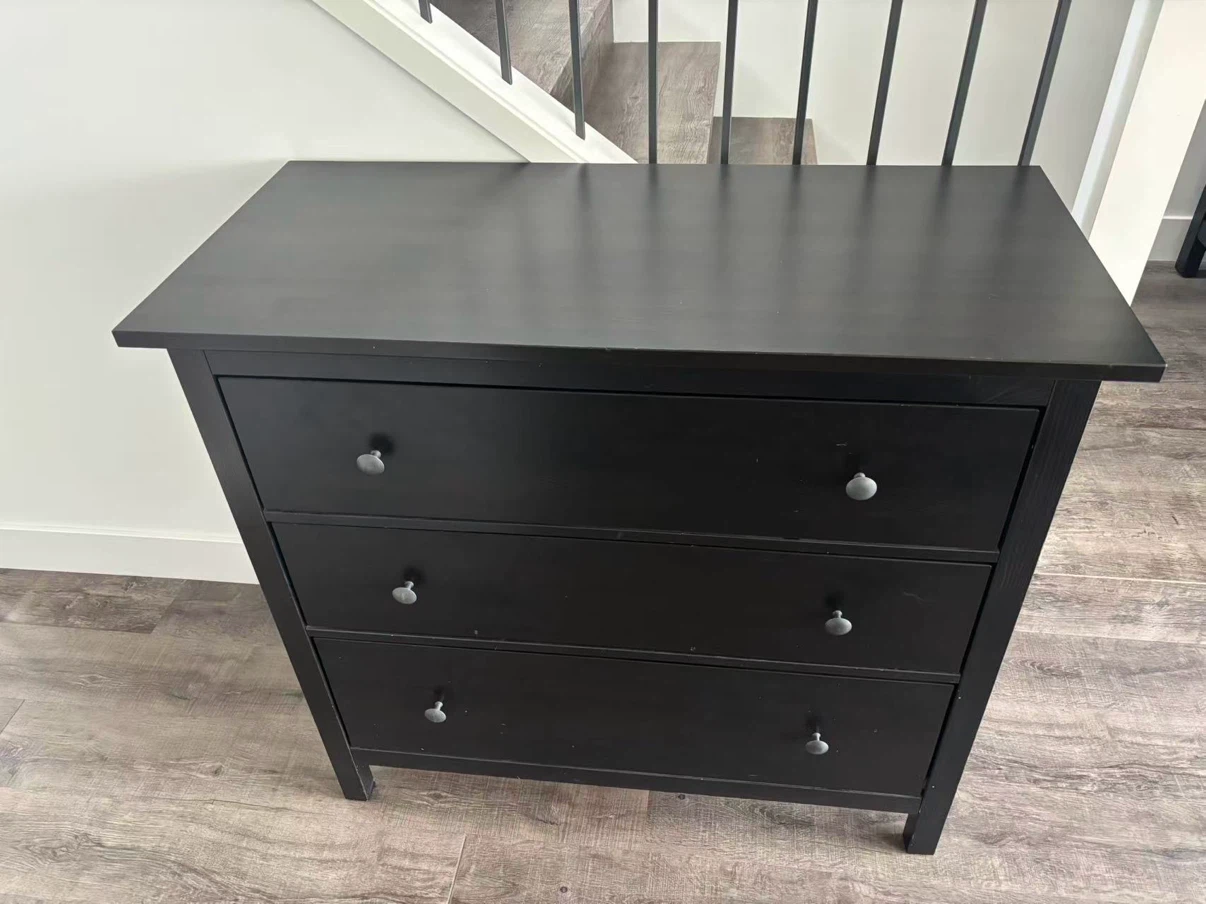 IKEA Wooden dresser black brown 3 drawers