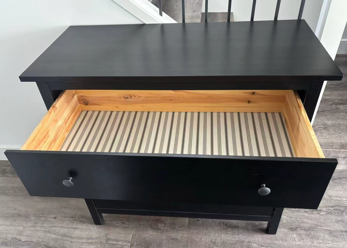 IKEA Wooden dresser black brown 3 drawers - photo 2