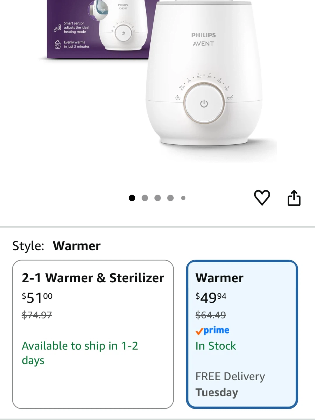 Philips Avent Premium Fast Bottle Warmer - photo 2