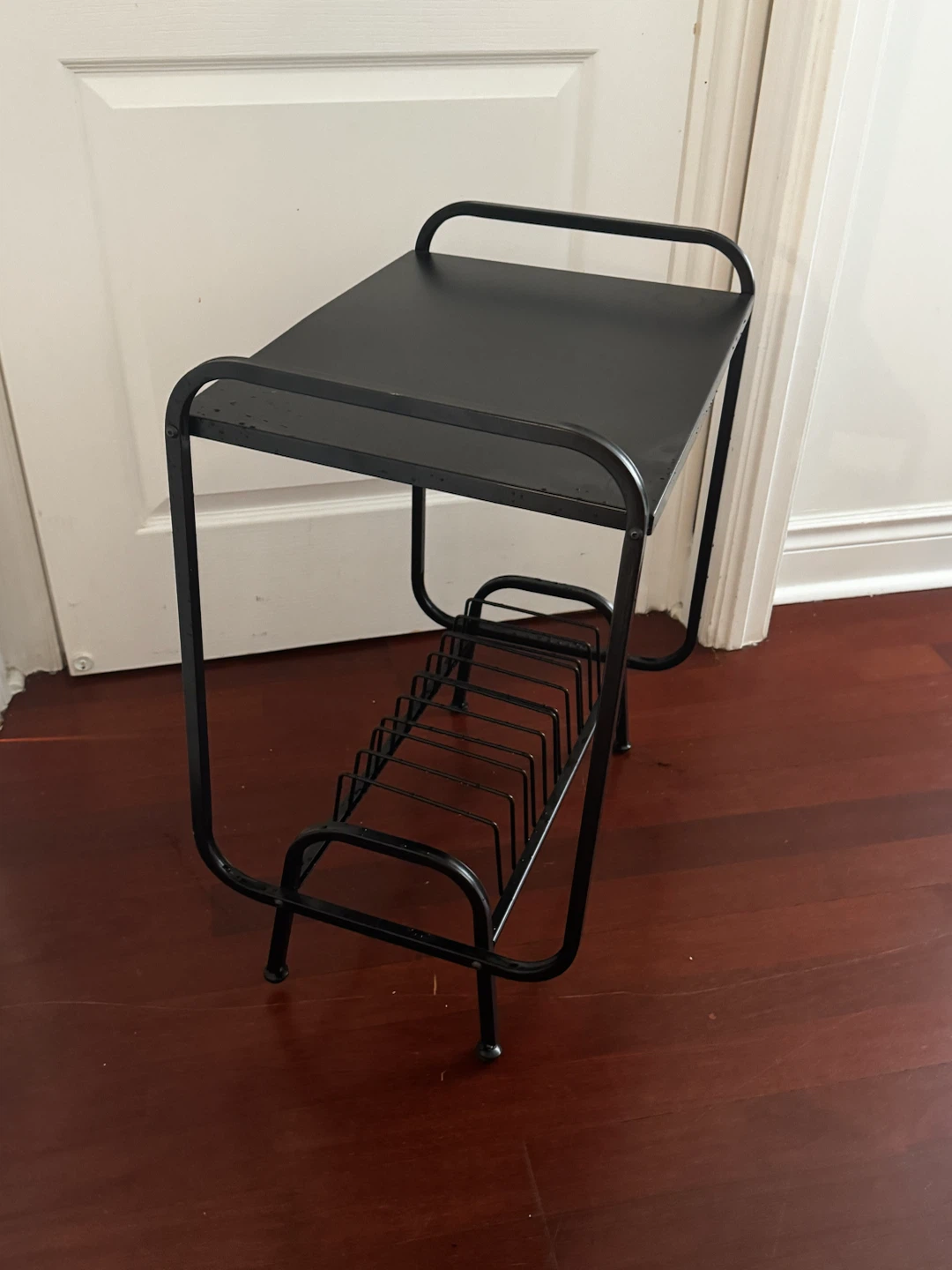 Black Metal Record Stand Side Table - photo 3