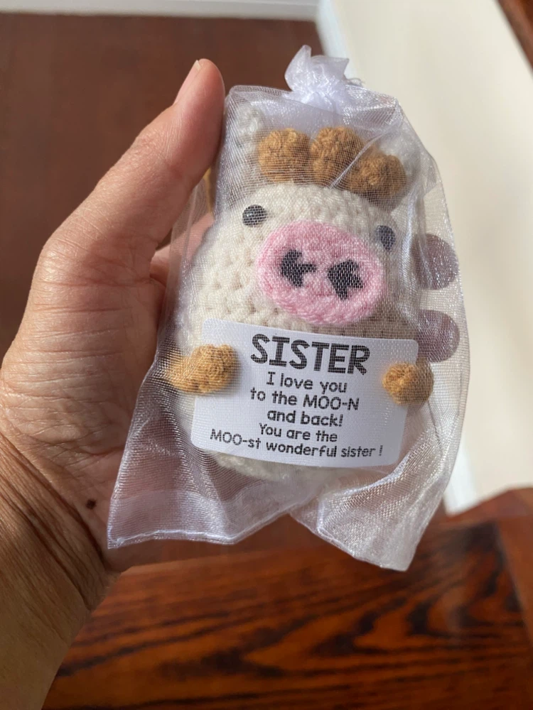 Crochet Cow Sister Keepsake Gift