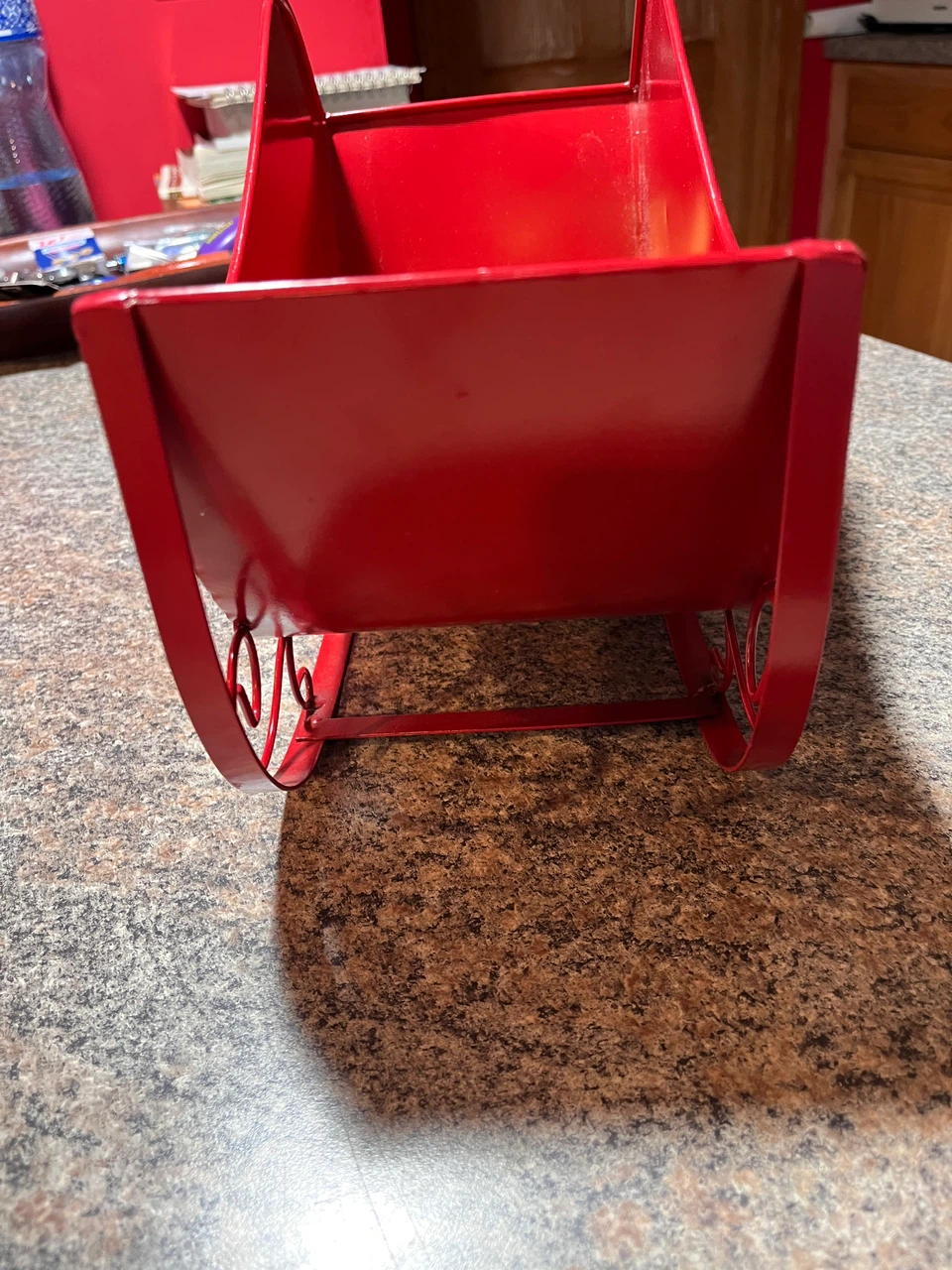 Red Metal Decorative Christmas Sleigh - photo 4