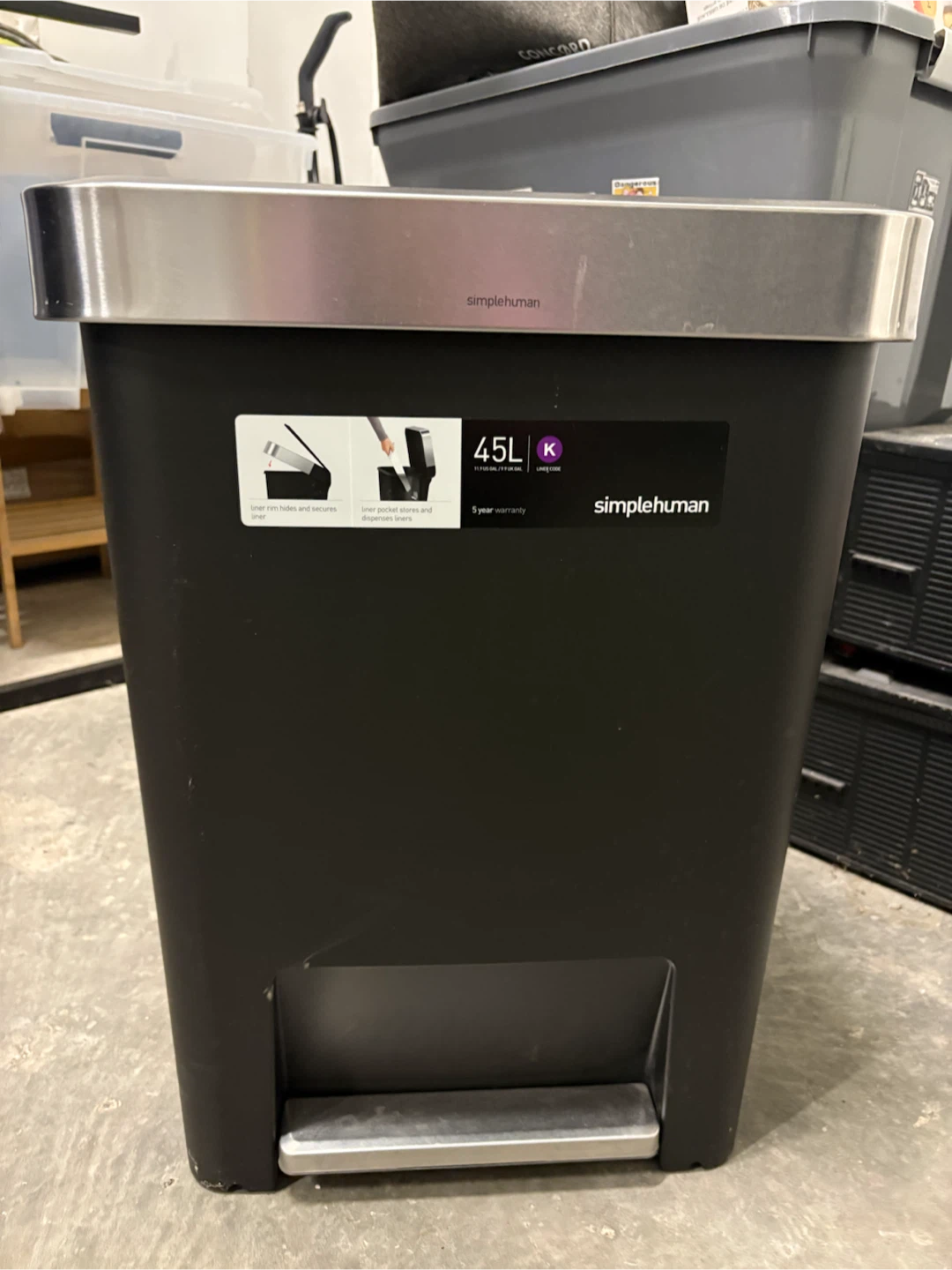 simplehuman 45L Step Trash Can - photo 2