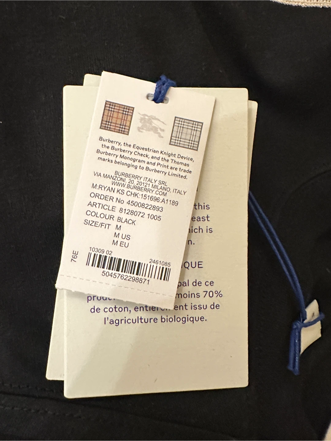 Burberry Black Check Knight Stamp Cotton T-shirt - photo 4