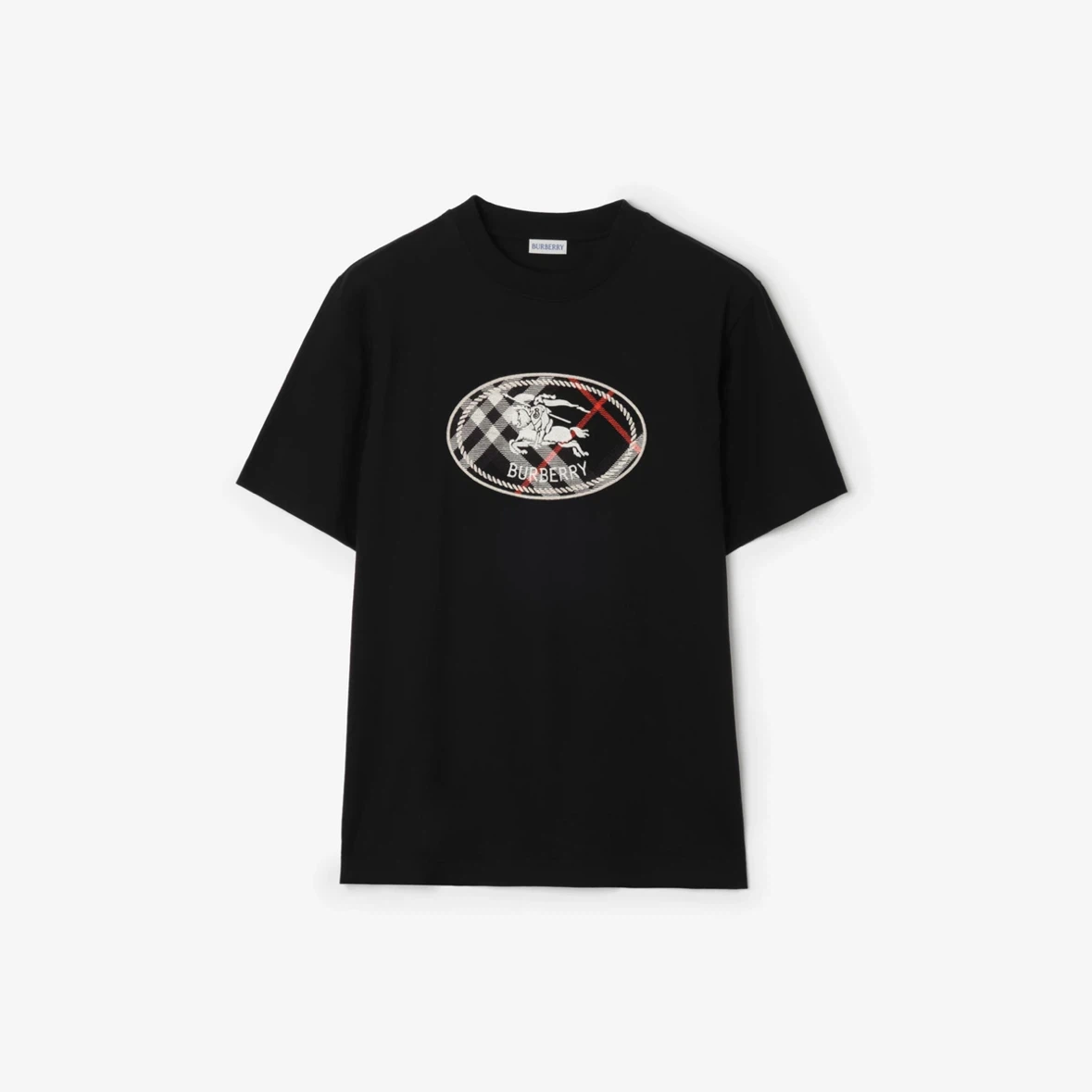 Burberry Black Check Knight Stamp Cotton T-shirt - photo 5