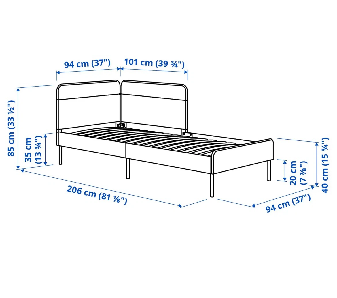 IKEA BLAKULLEN Twin Bed with Mattress - photo 3